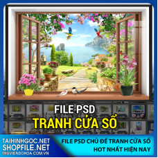 File psd tranh Cửa Sổ 2023